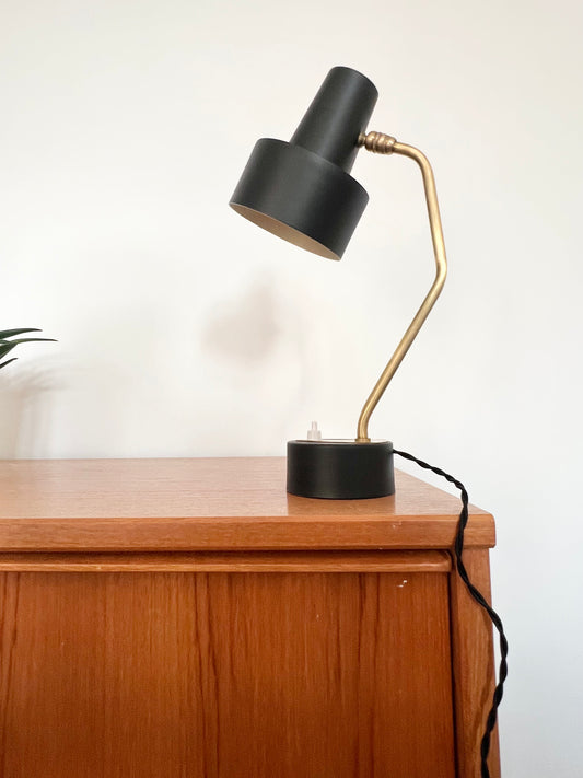 Mid Century Modern Black & Brass Disderot Desk Lamp
