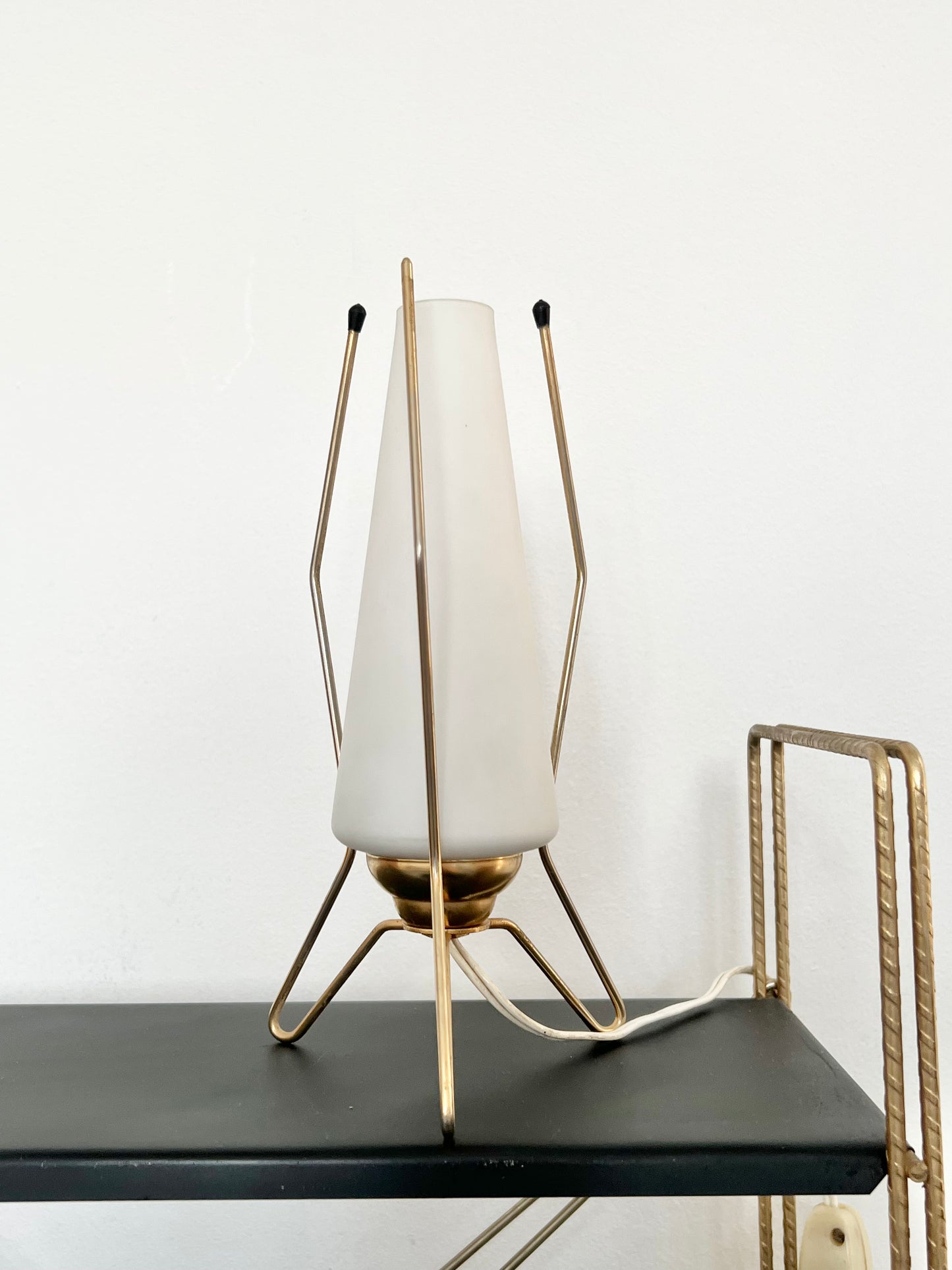 Mid Century Brass Tripod Lamp