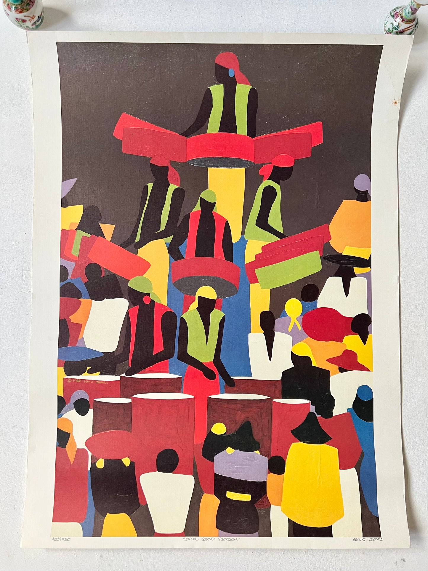 Steel Band Fantasy Serigraph by Synthia Saint James