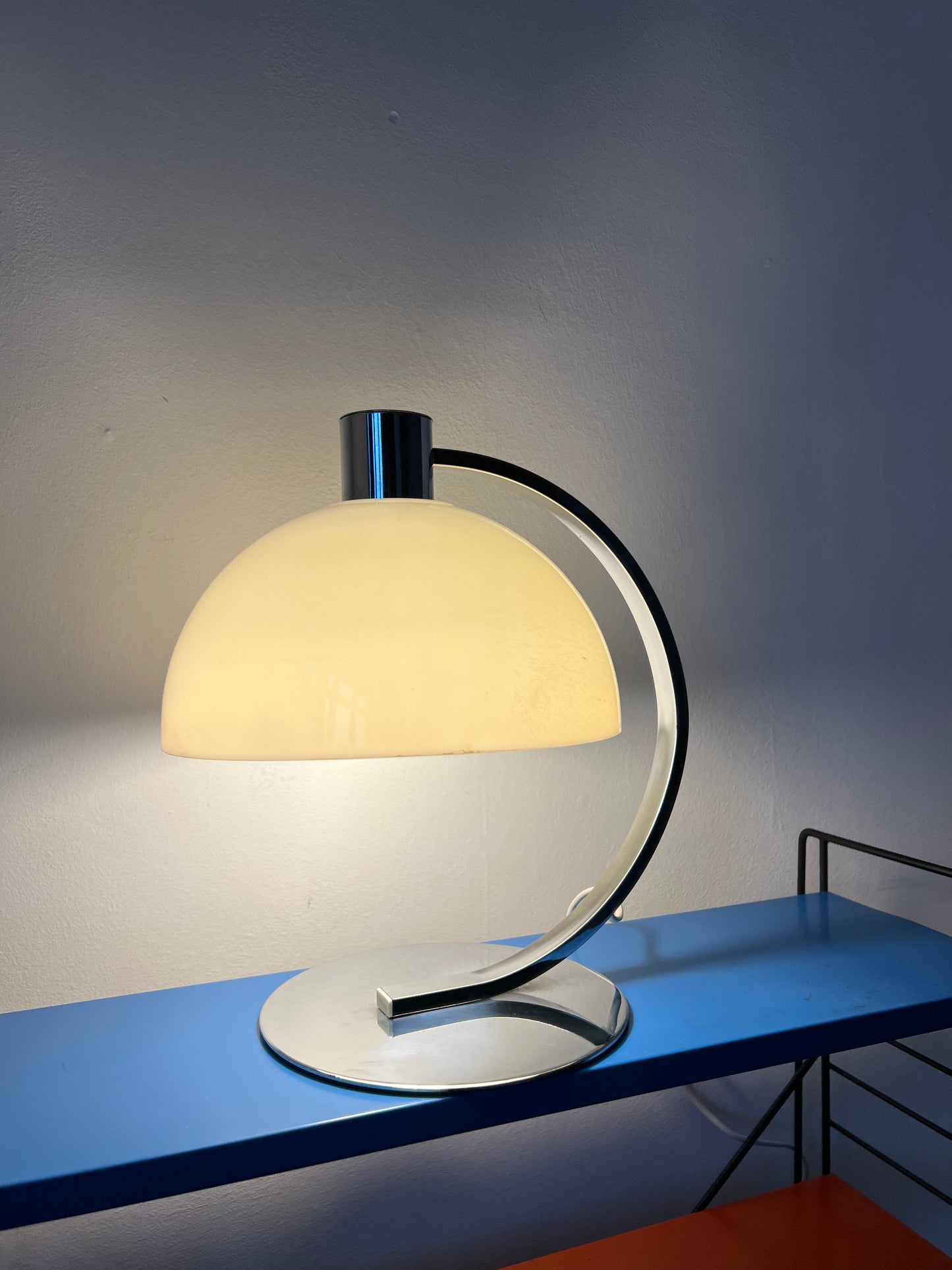 Mid Century 70’s Guzzini style Chrome Table Lamp