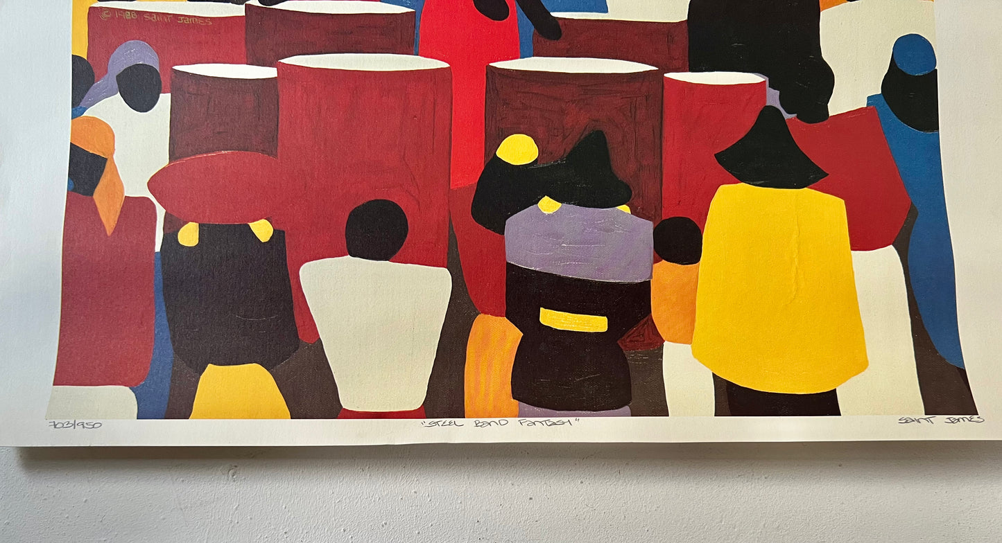 Steel Band Fantasy Serigraph by Synthia Saint James