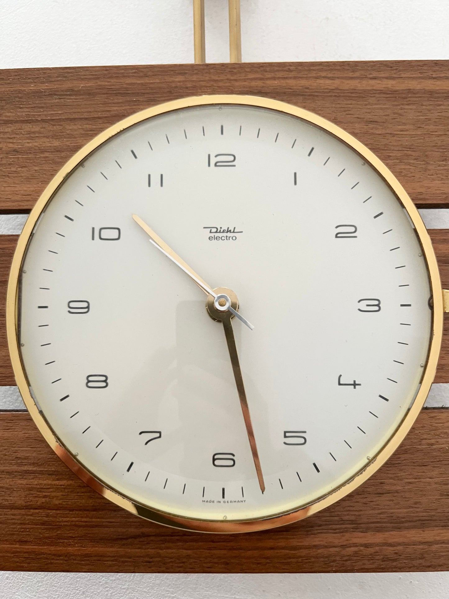 Teak & Brass Wall Clock