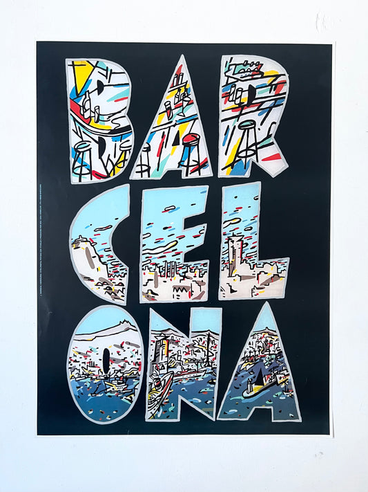 Vintage Original Poster 'BARCELONA' by Javier Mariscal
