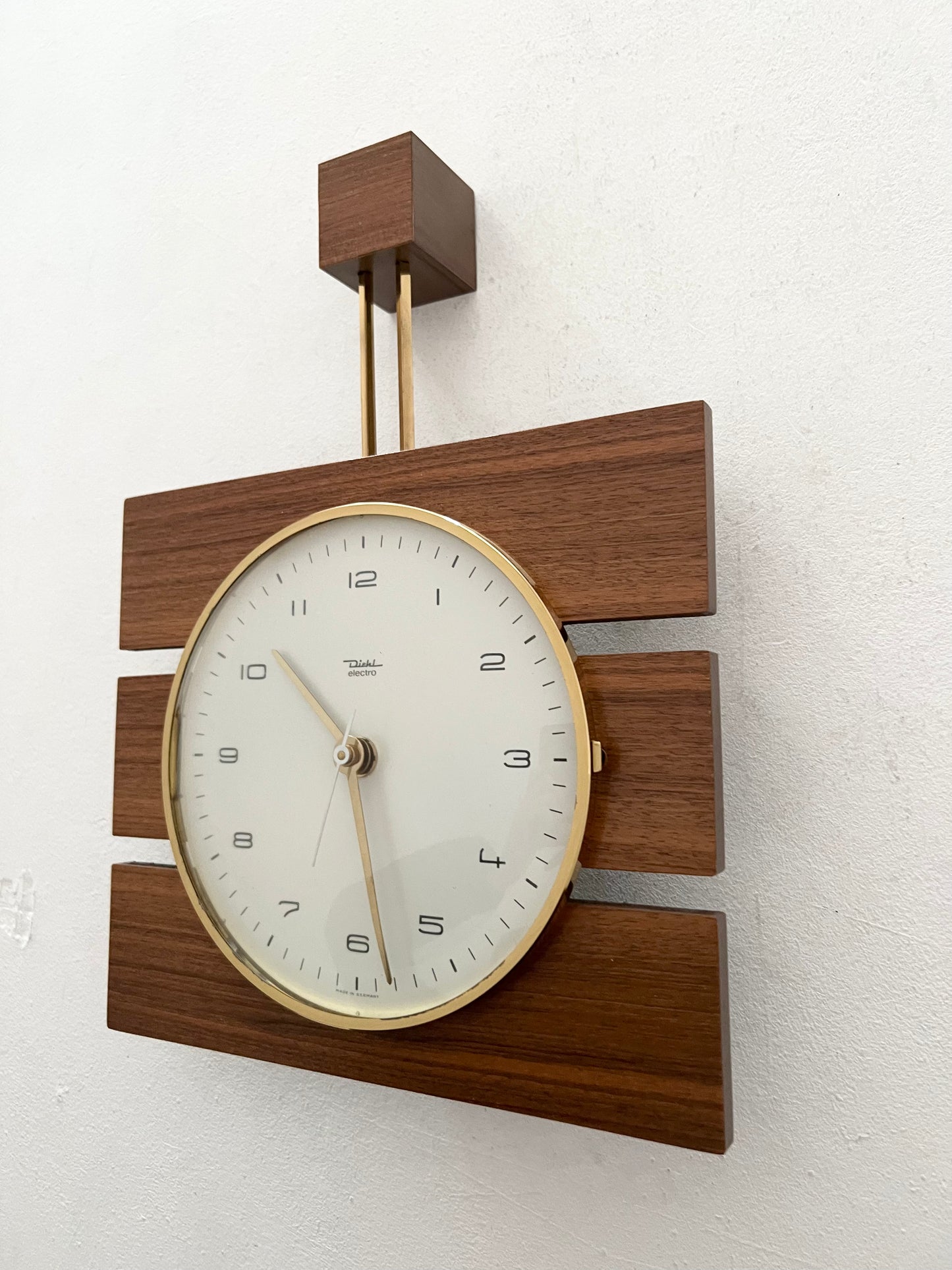 Teak & Brass Wall Clock