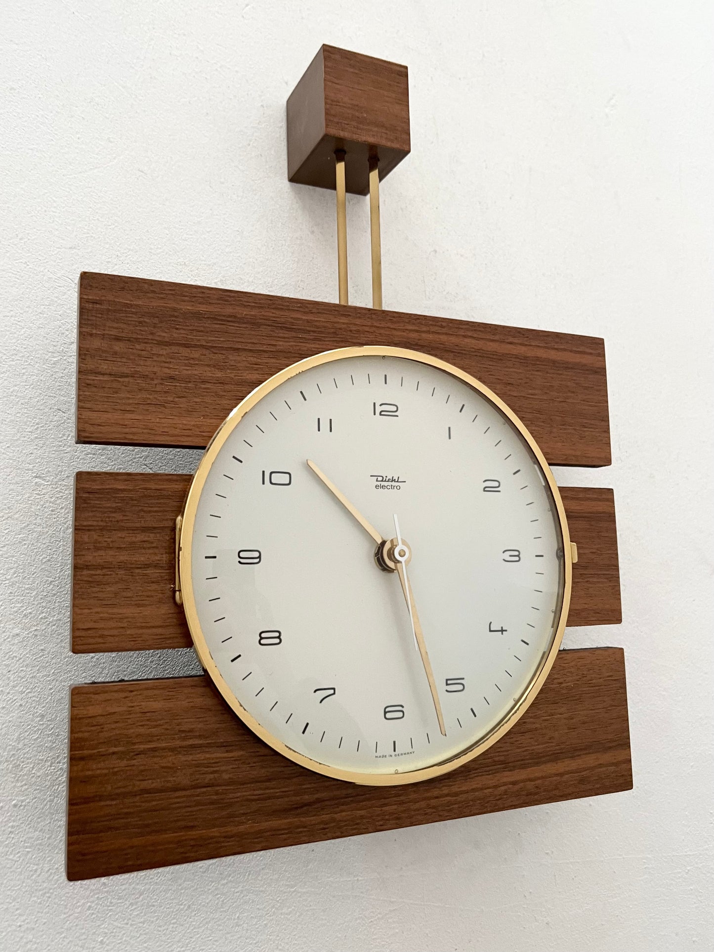 Teak & Brass Wall Clock