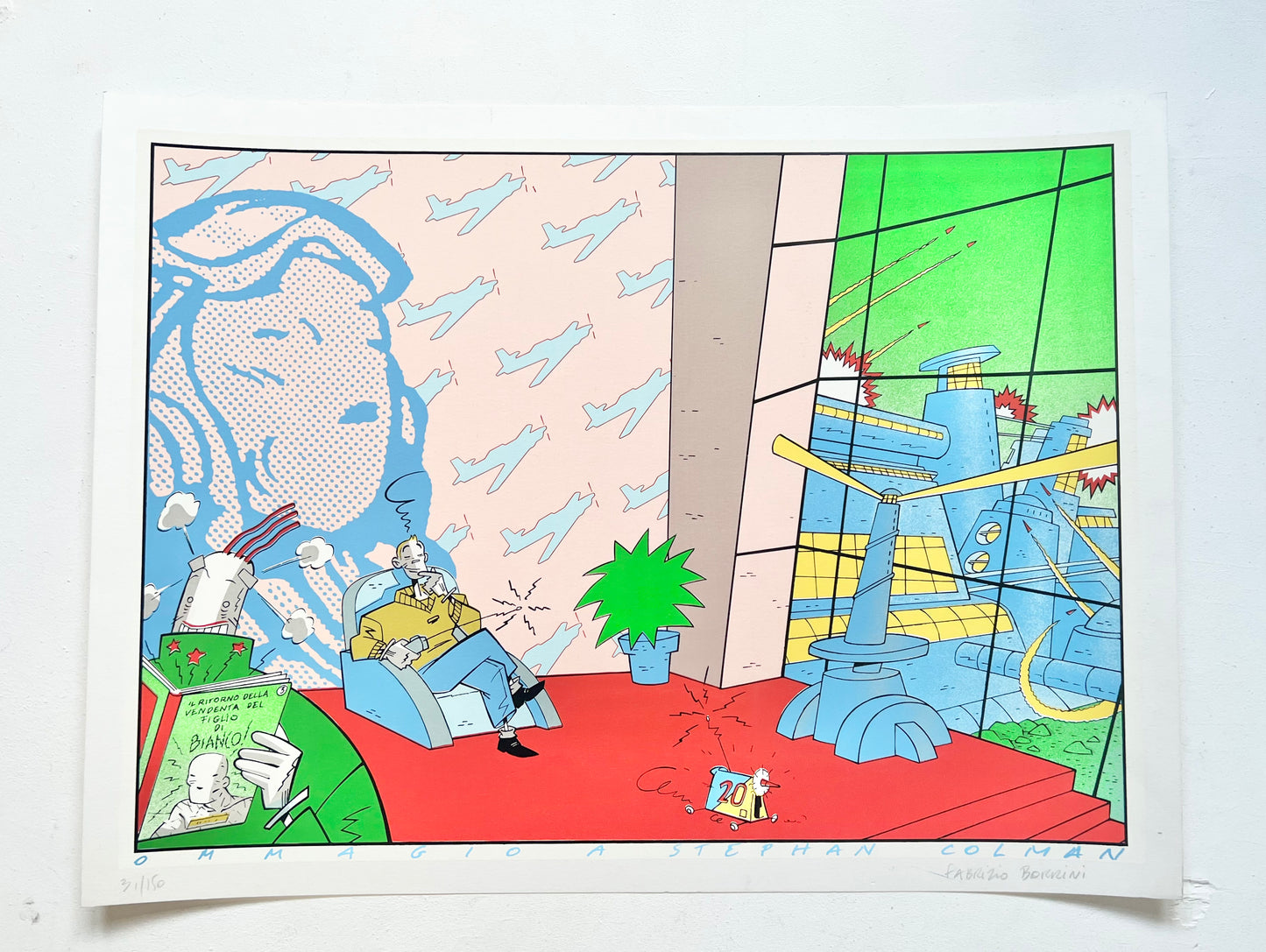 Postmodern Serigraph 'Homage a Stephan Colman' by Fabrizo Borrini