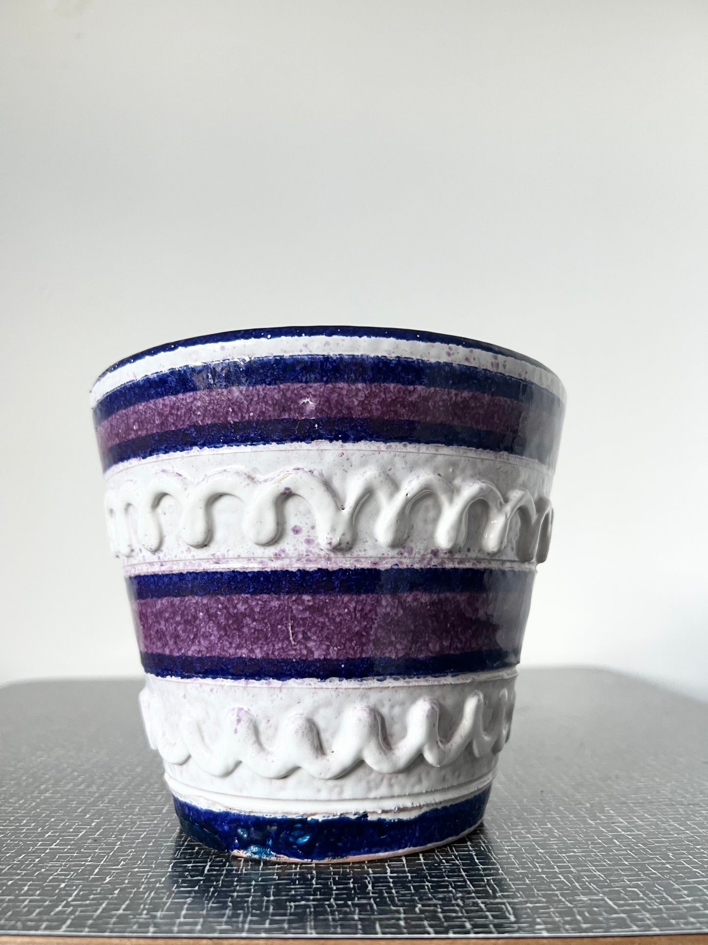 Mid Century Vintage Patterned Plant pot