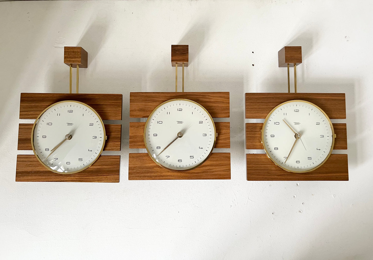 Teak & Brass Wall Clock