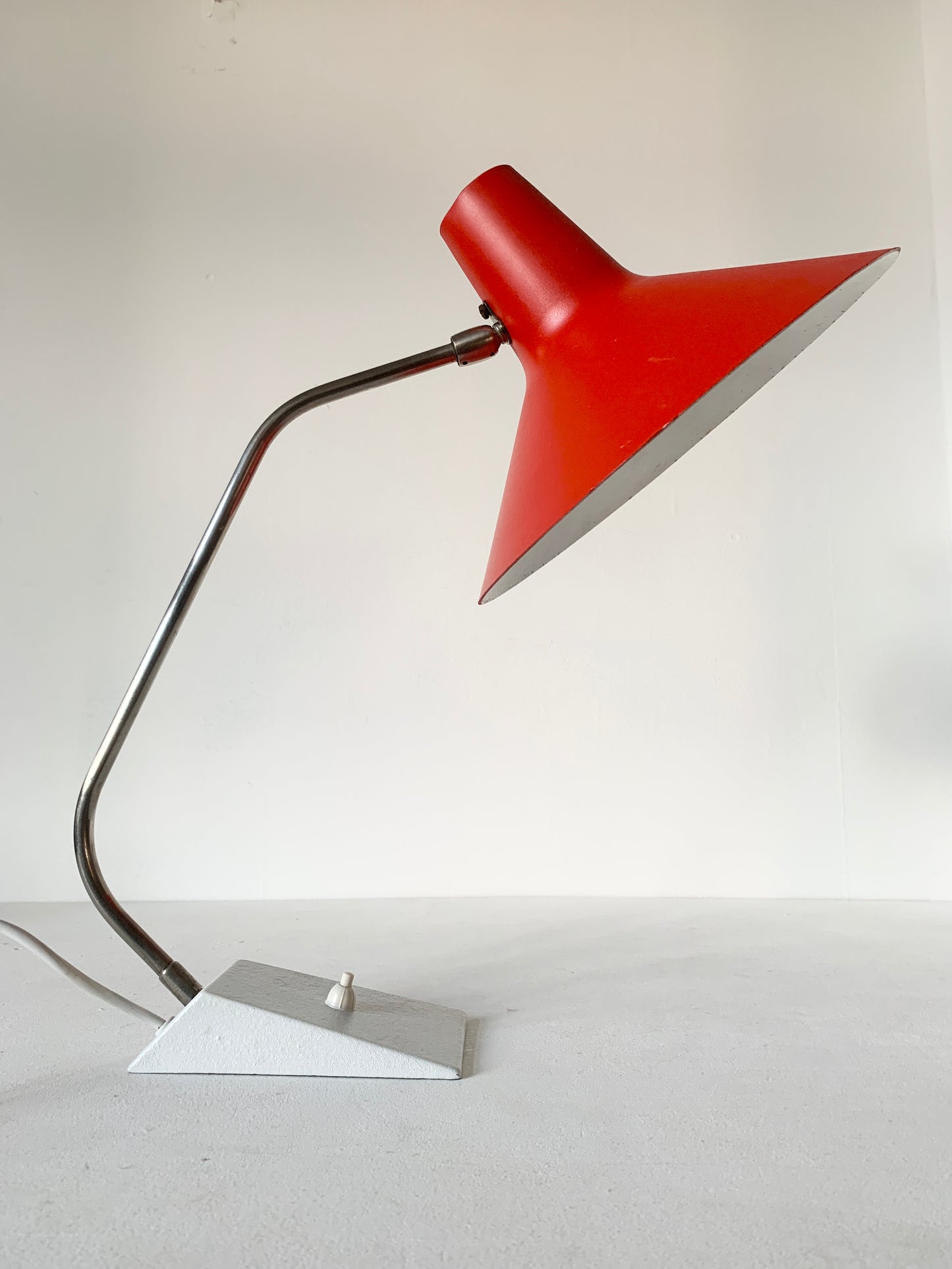 Mid Century Red & White Table Lamp By SIS