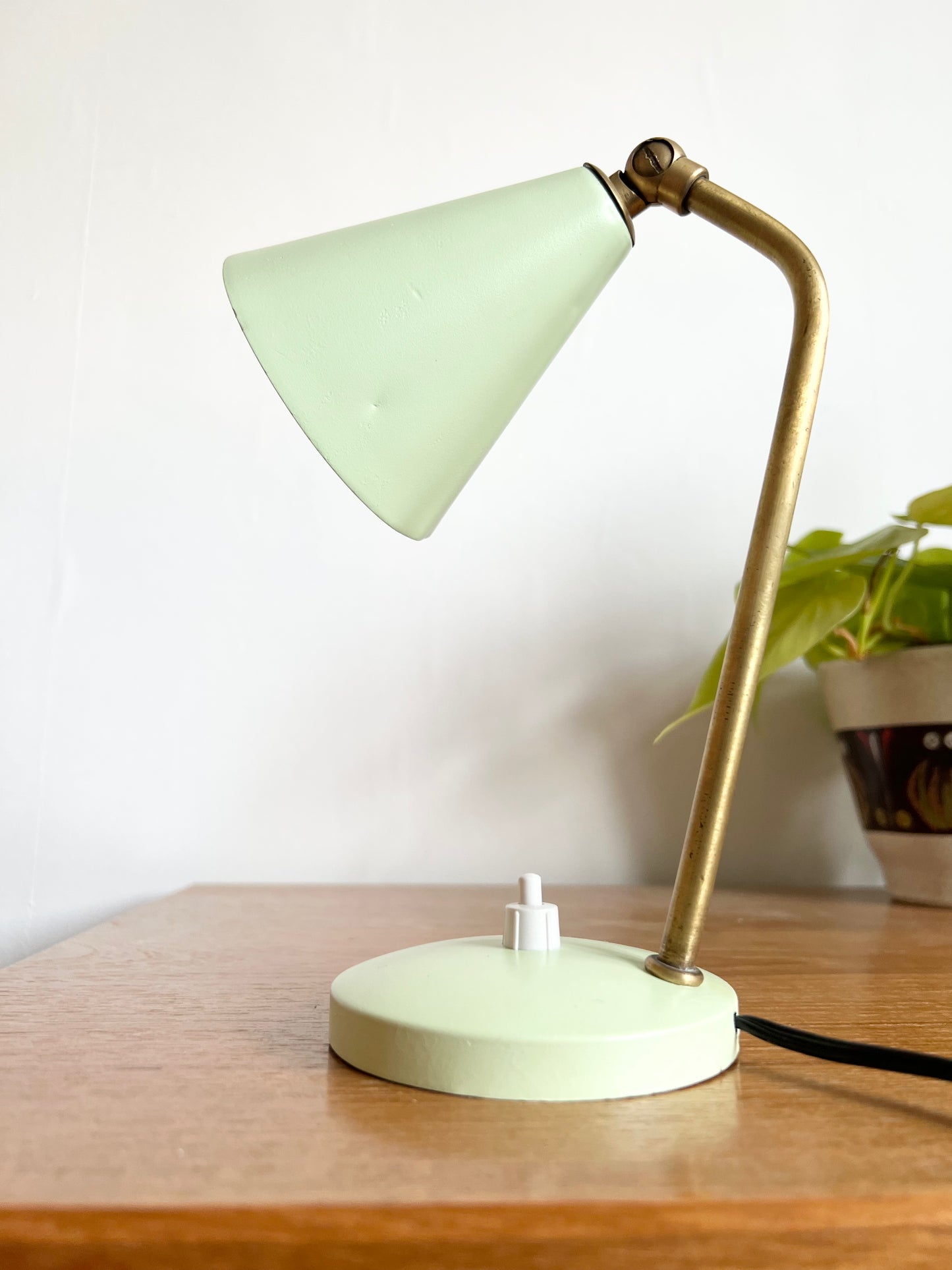 Mid Century Pale Green Desk Lamp