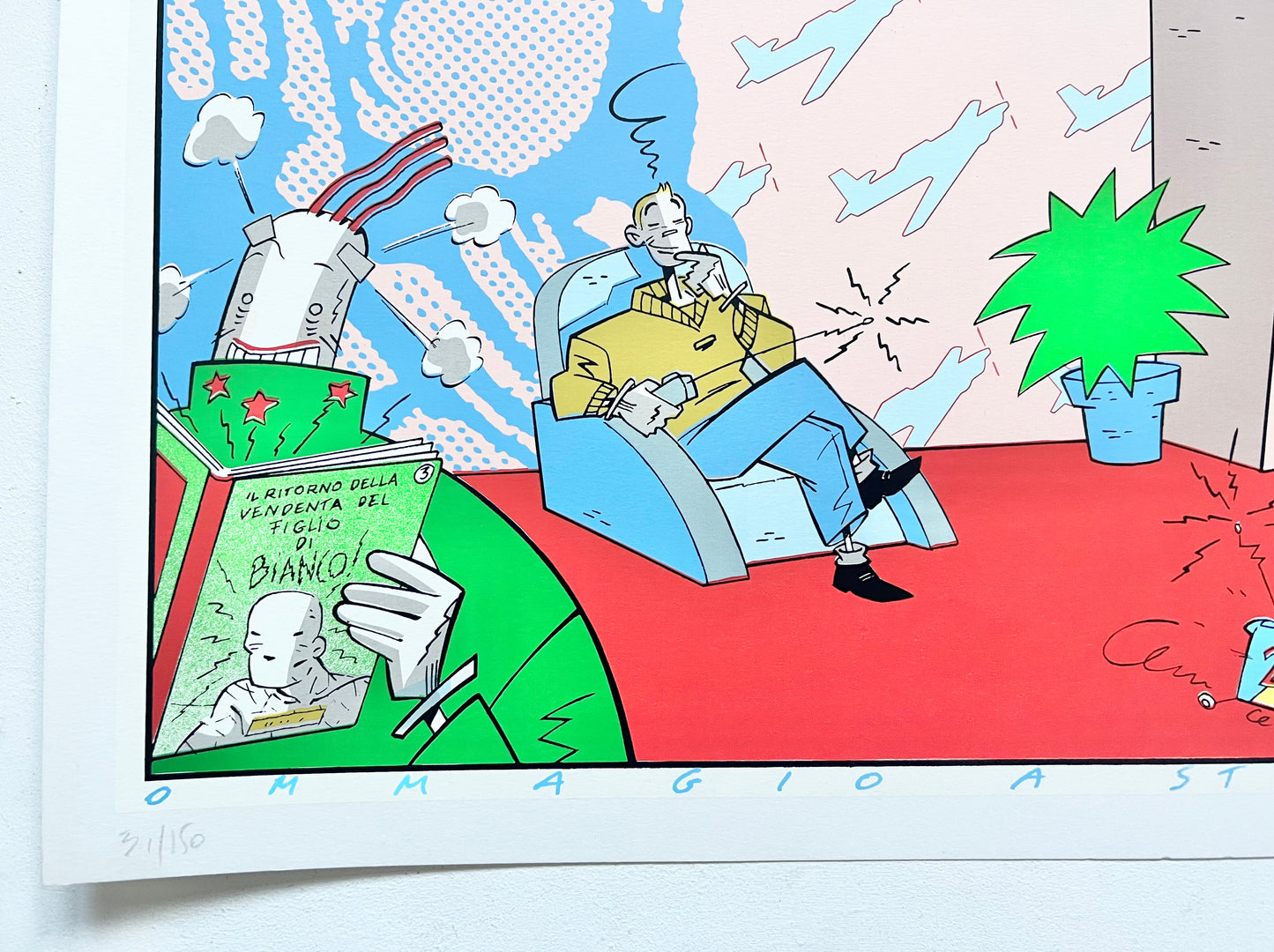 Postmodern Serigraph 'Homage a Stephan Colman' by Fabrizo Borrini