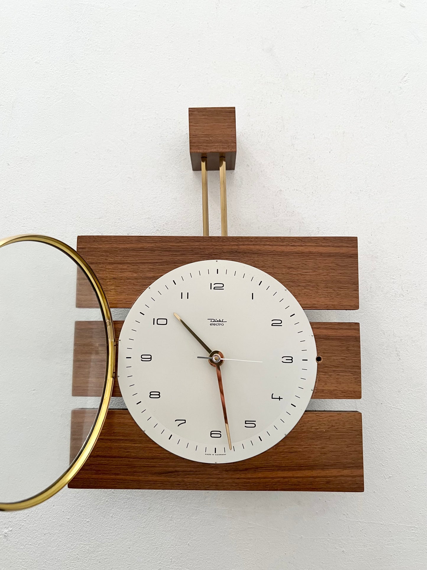 Teak & Brass Wall Clock