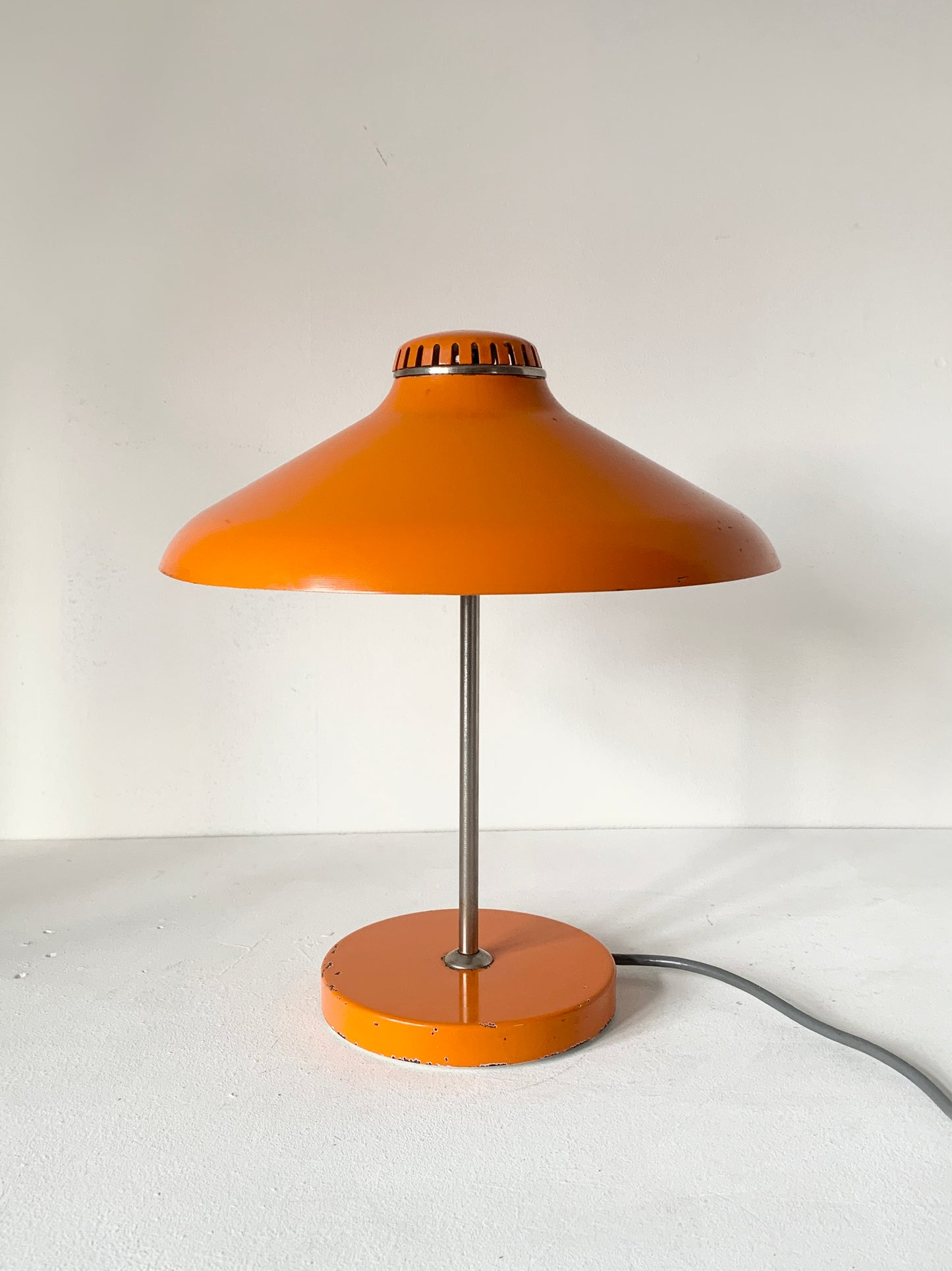 Mid Century Space Age Orange Mushroom Lamp