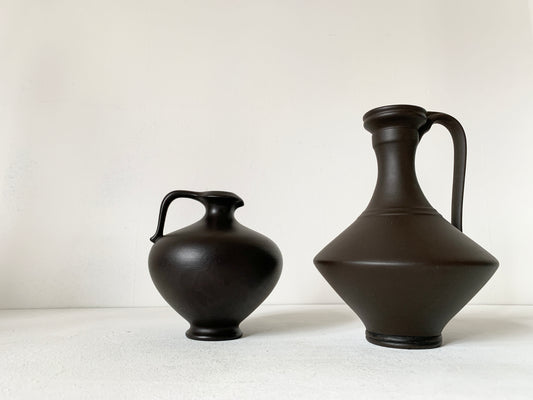 Mid Century Wormser Terra-Sigillata Pottery Vase, Set of 2