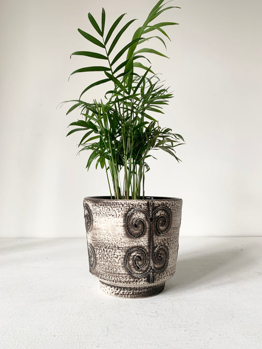 Mid Century Black & White Plant Pot