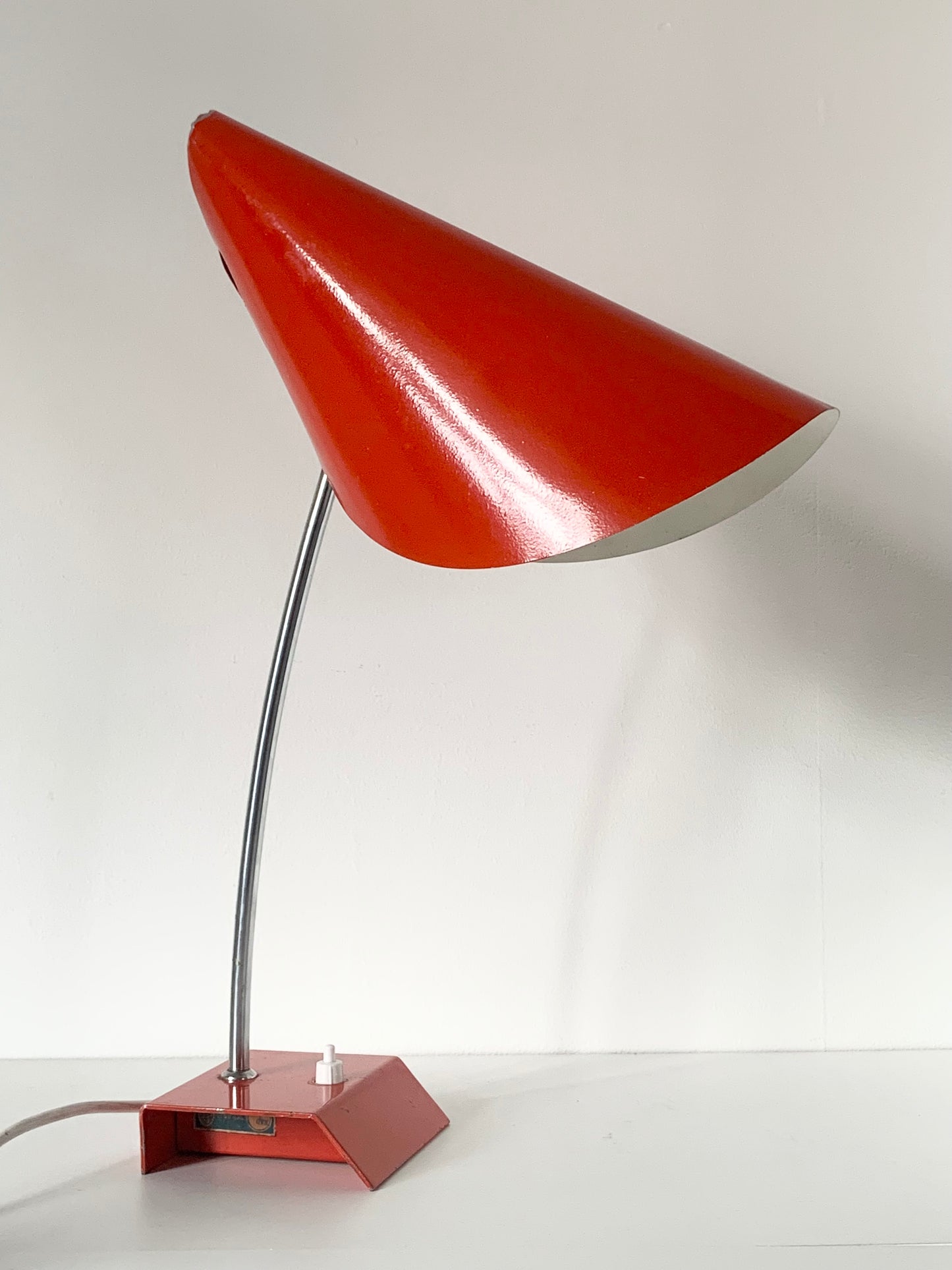 Red Adjustable Desk Lamp by Josef Hurka for Napako