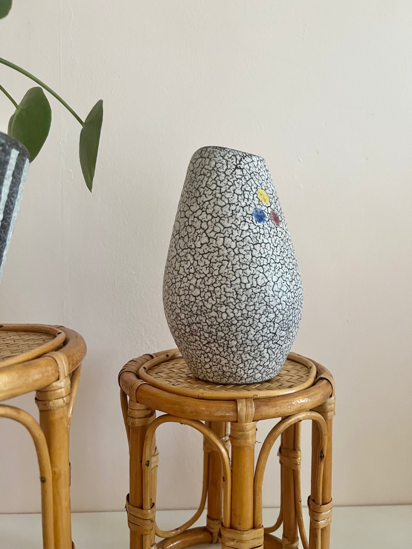 Mid Century Crackled Vase