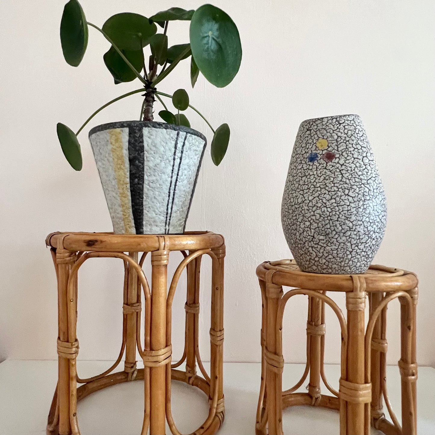 Mid Century Crackled Vase