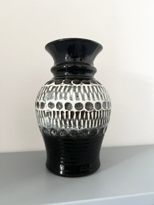 Vintage Mid Century West German Fat Lava Vase by Bay Keramik