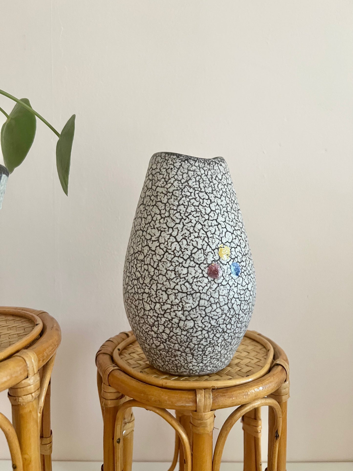 Mid Century Crackled Vase