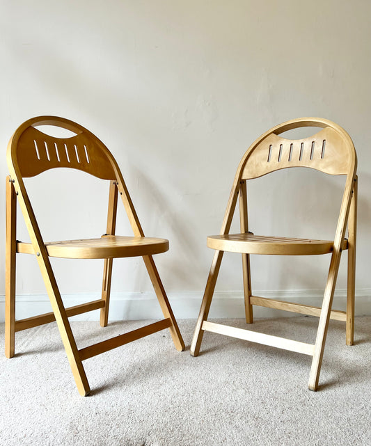 Mid Century Pair of Folding Chairs by OTK #2