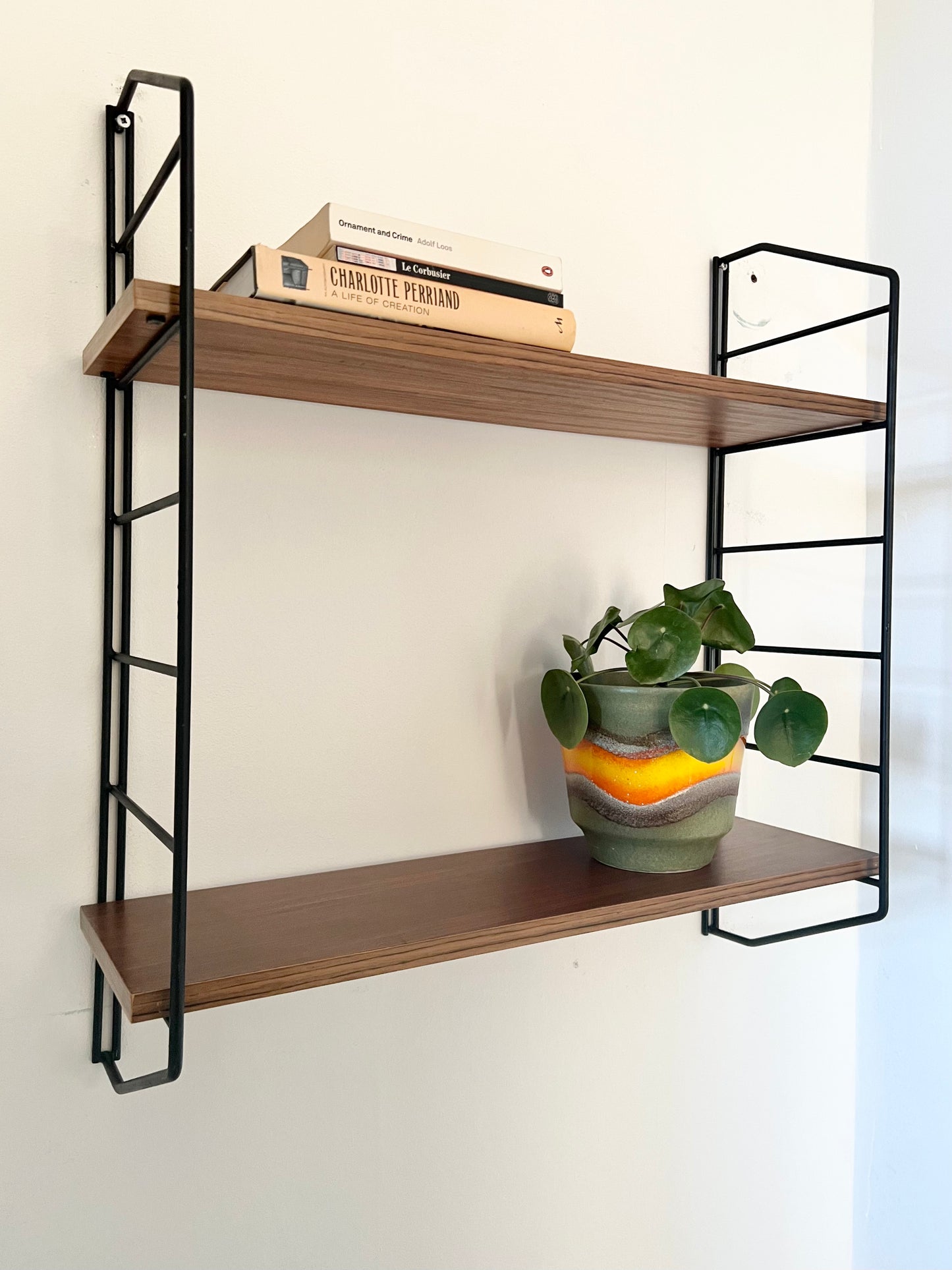 Vintage Mid Century String Wall Shelving Unit