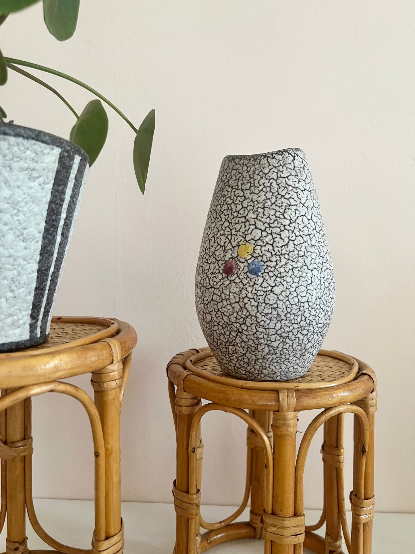 Mid Century Crackled Vase