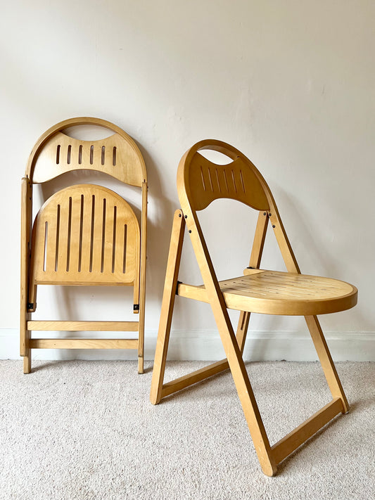 Mid Century Pair of Folding Chairs by OTK