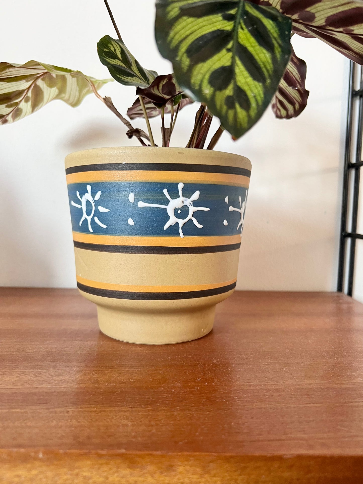 Mid Century Patterned plant pot
