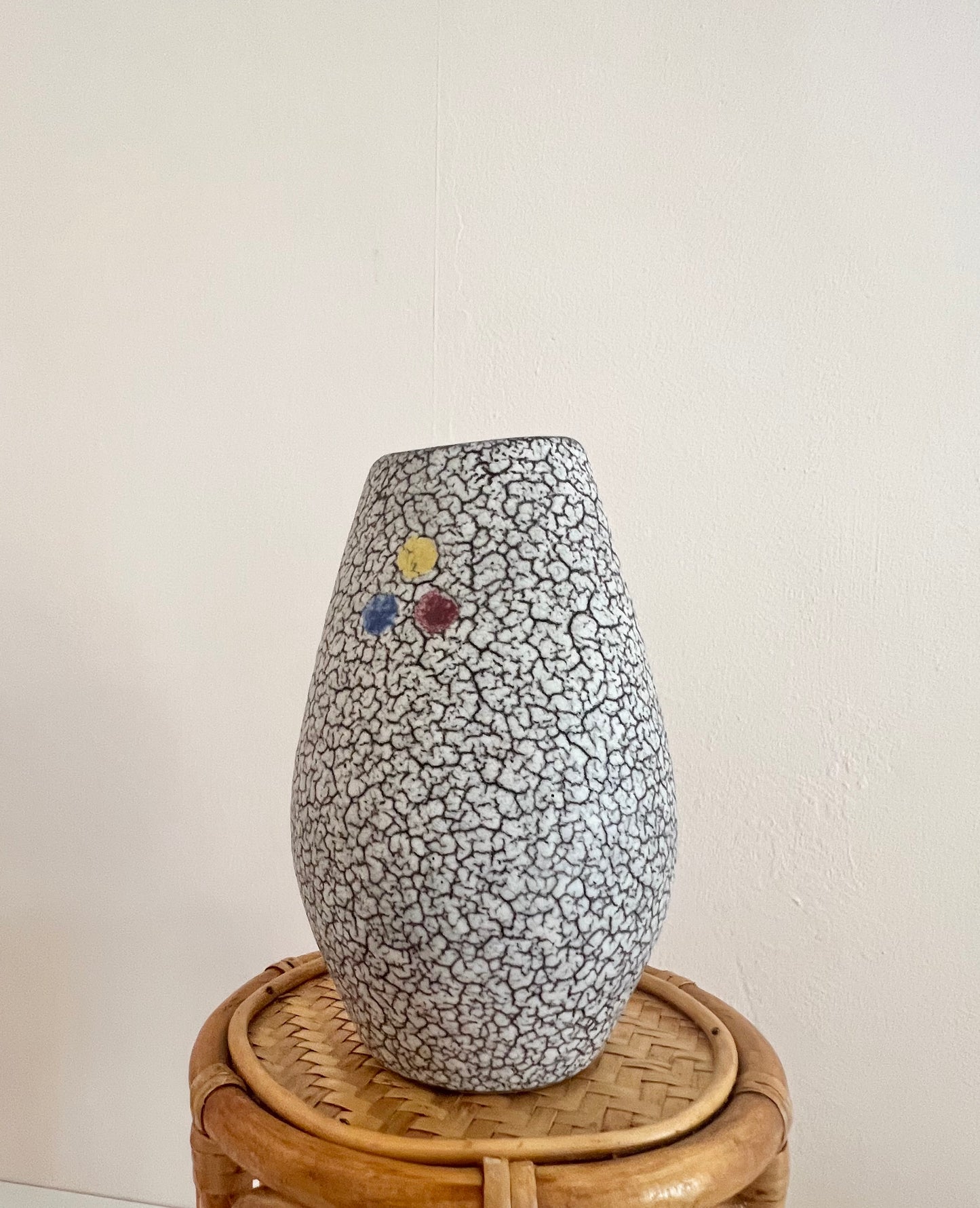 Mid Century Crackled Vase
