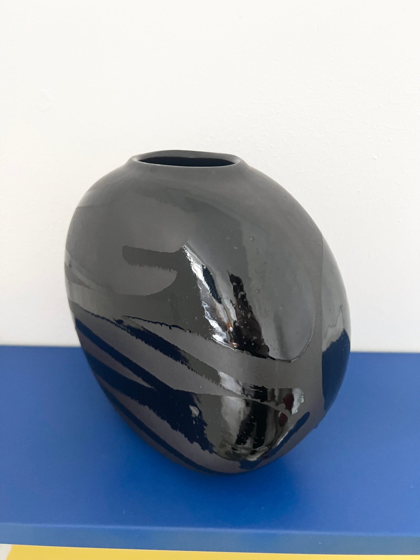 Vintage Mid Century Oval Shaped West German Fat Lava Vase