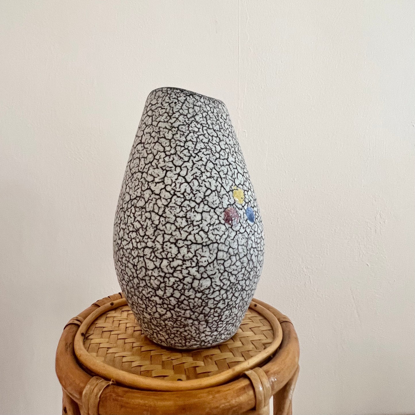 Mid Century Crackled Vase