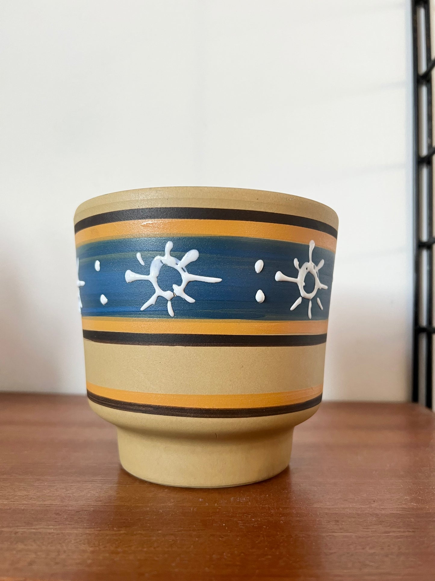 Mid Century Patterned plant pot