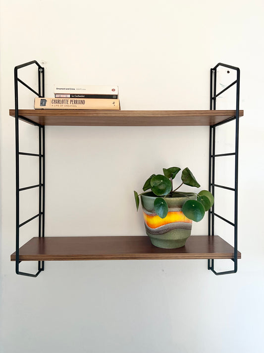 Vintage Mid Century String Wall Shelving Unit