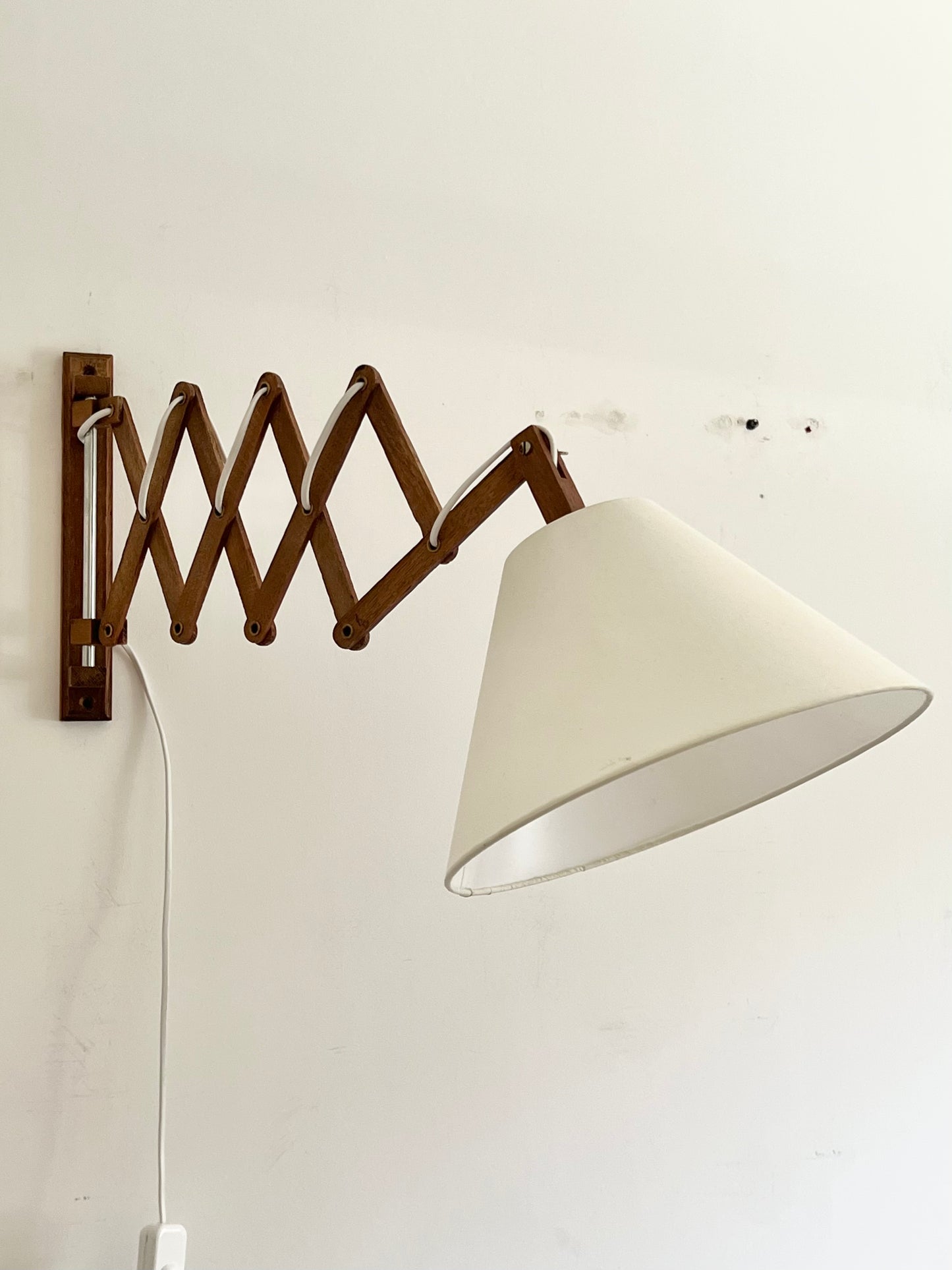 Mid Century Wooden Scissor Wall Lamp