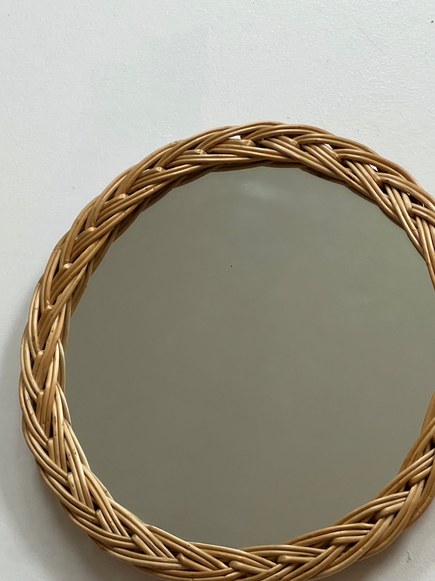Mid Century French Rattan Cane Mirror