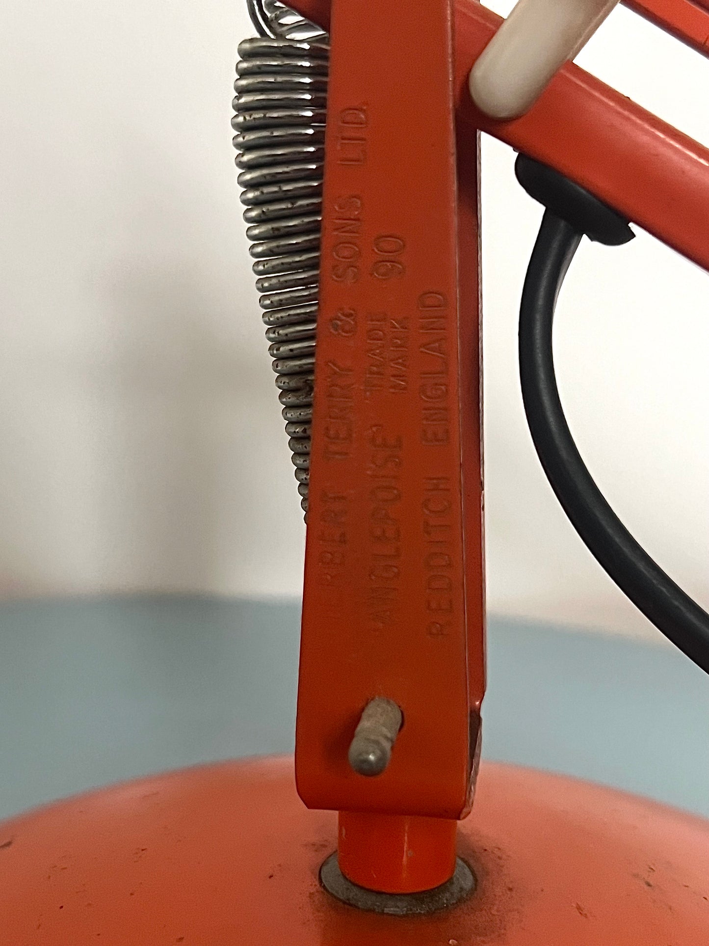 Vintage Herbert Terry Anglepoise 90 Orange Desk Lamp