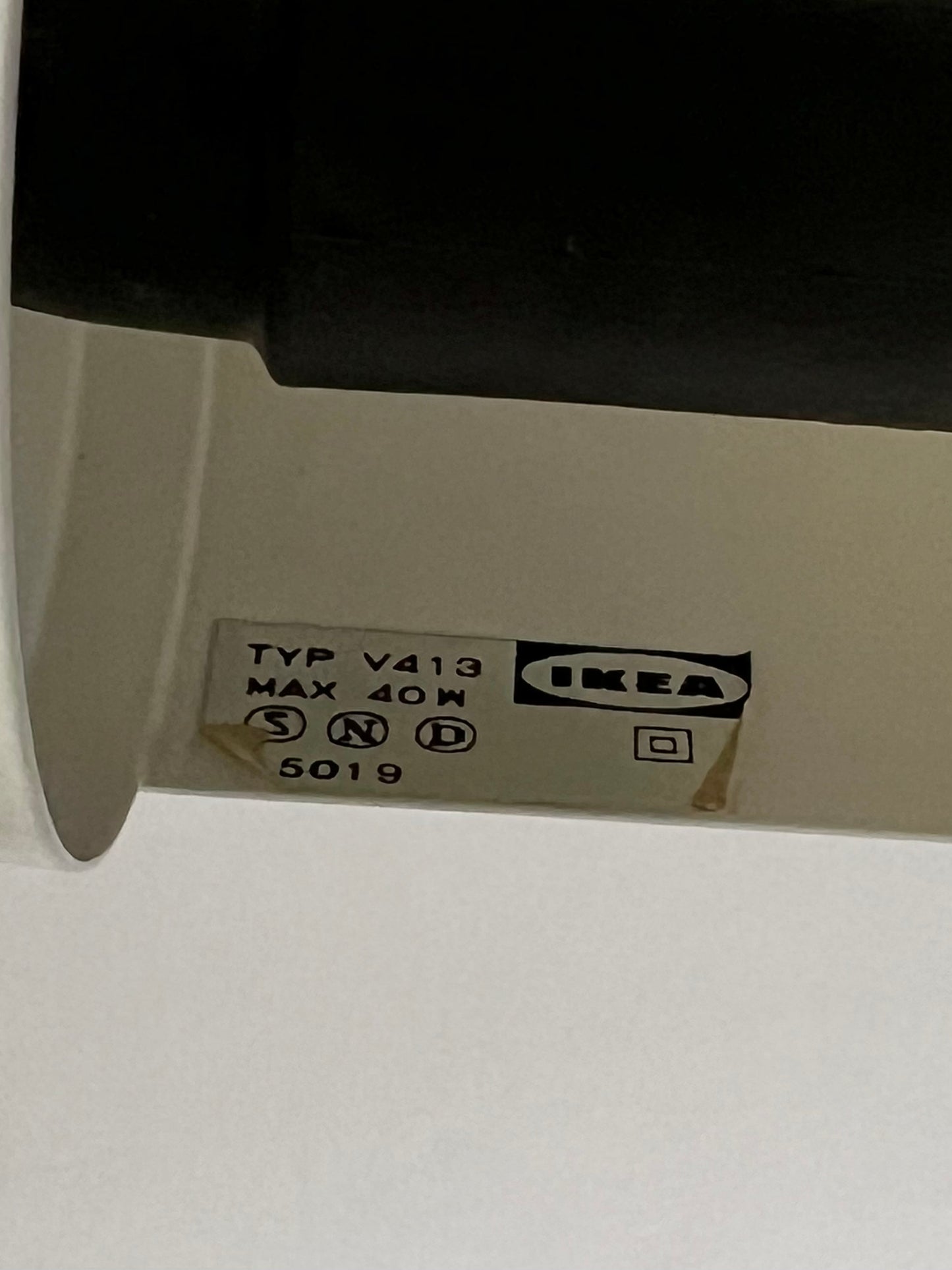 Vintage Mid Century Ikea V413 White Wall Lamp