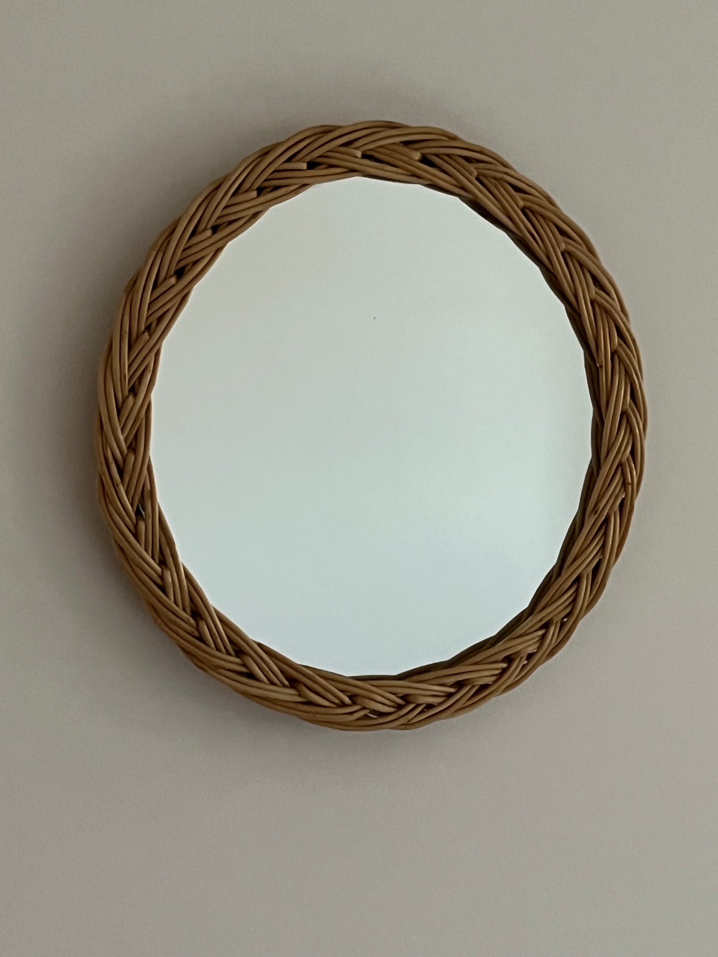 Mid Century French Rattan Cane Mirror