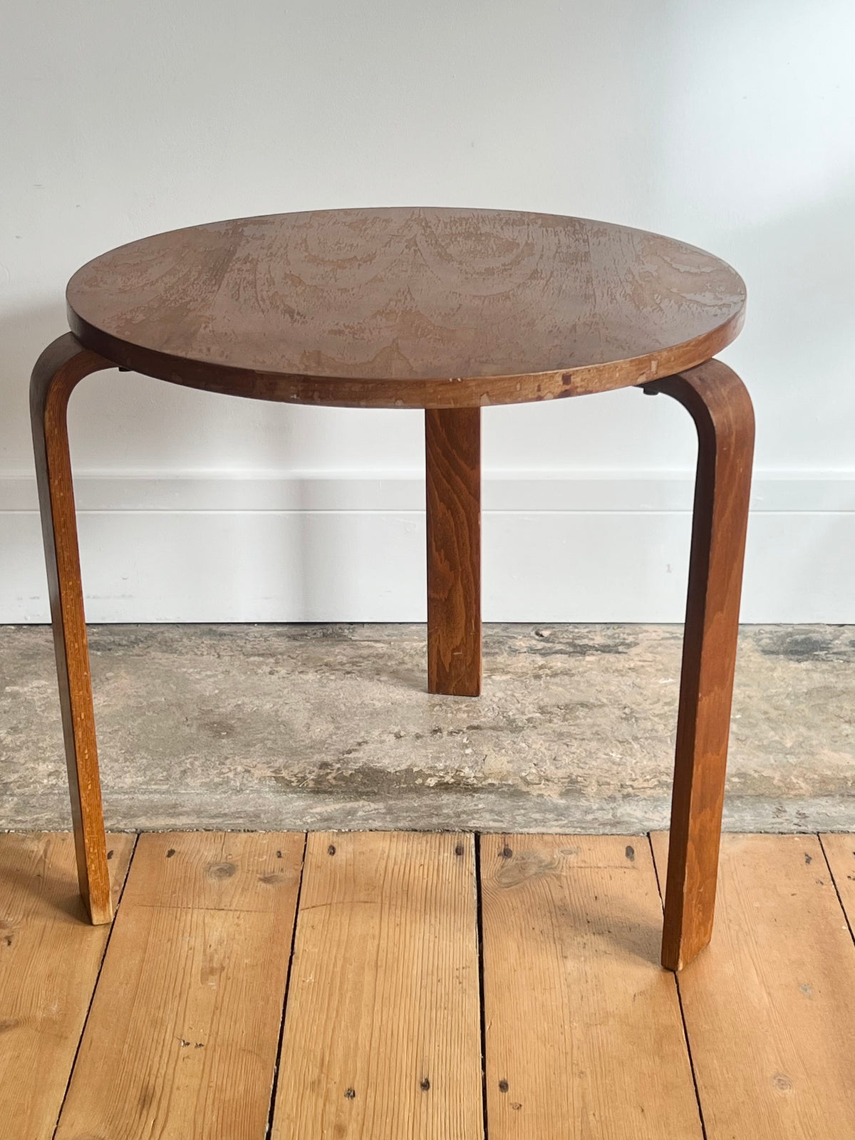 Vintage Mid Century Bentwood Alvar Aalto Style Side Table