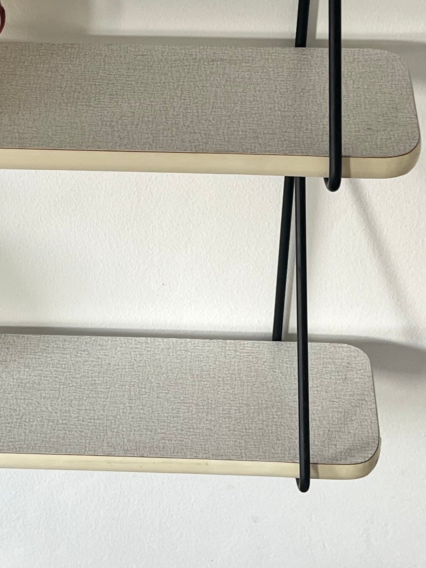 Vintage Mid Century Patterned String Shelving Unit