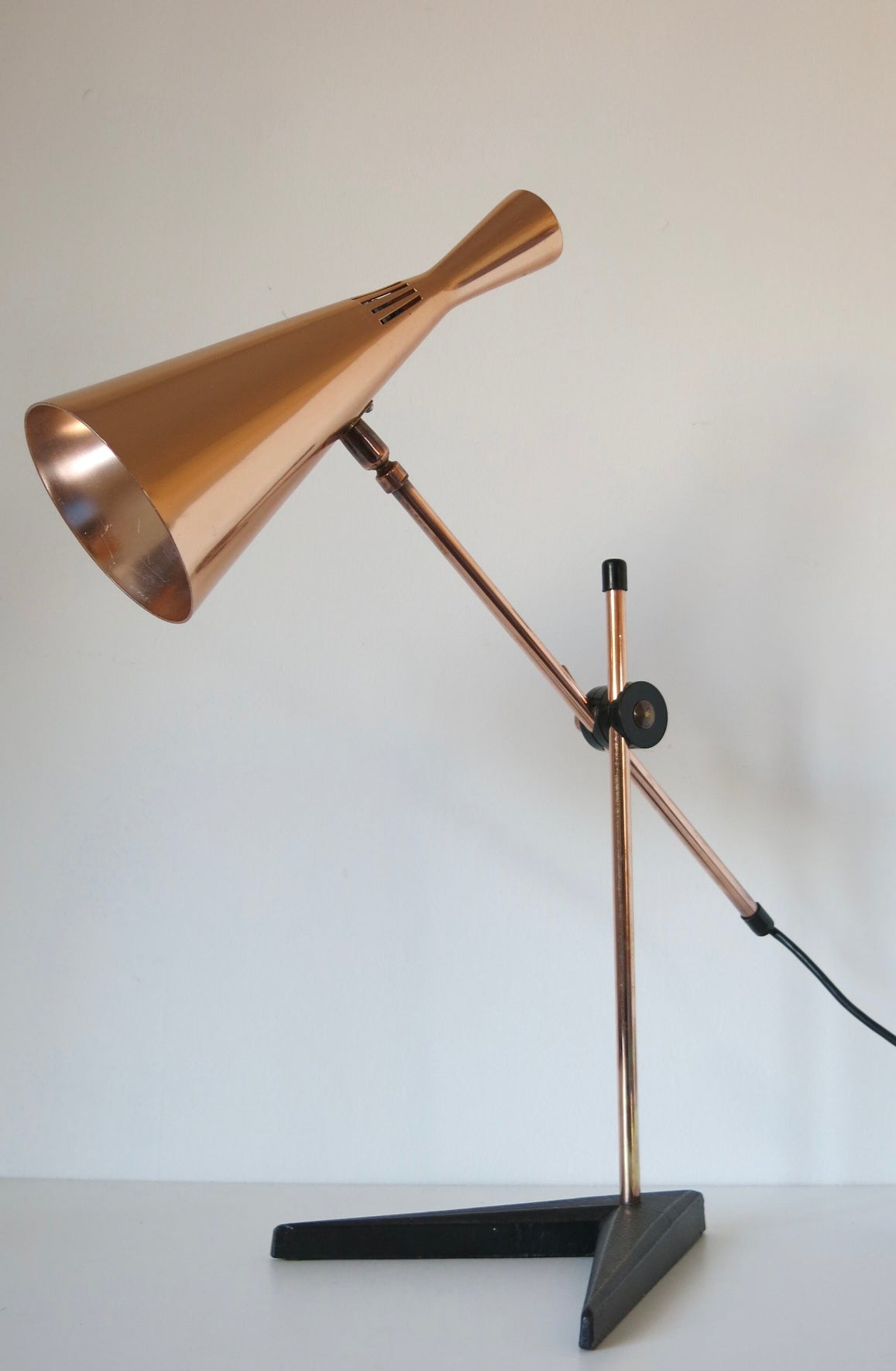 Copper G. A. Scott Adjustable Desk Lamp for MacLamp Co. 1958