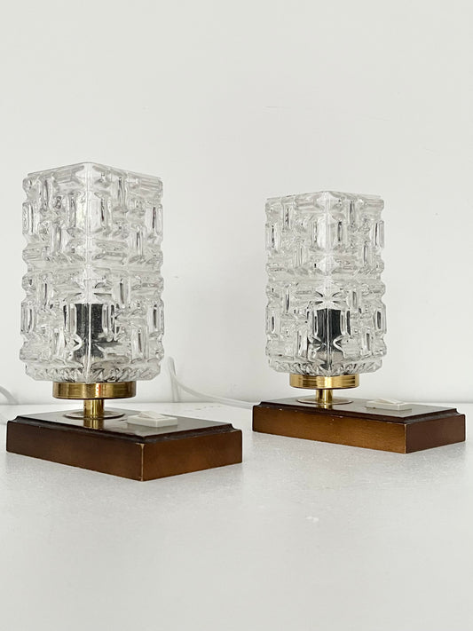 Mid Century Pair of Brutalist Table Lamps