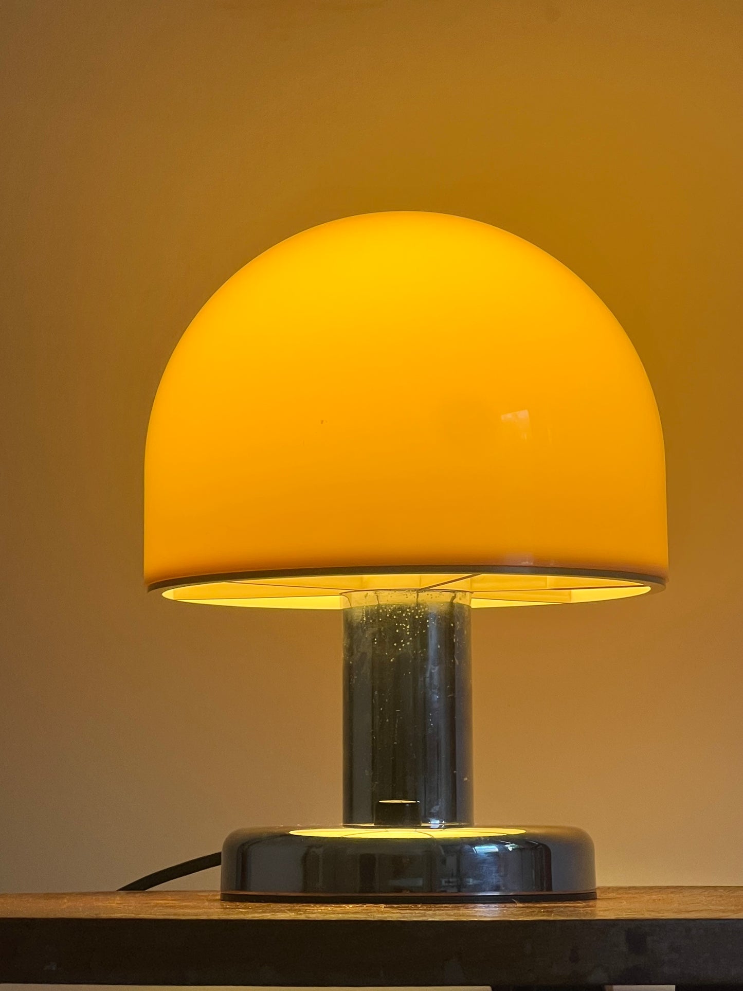 Mid Century Chrome Mushroom Lamp