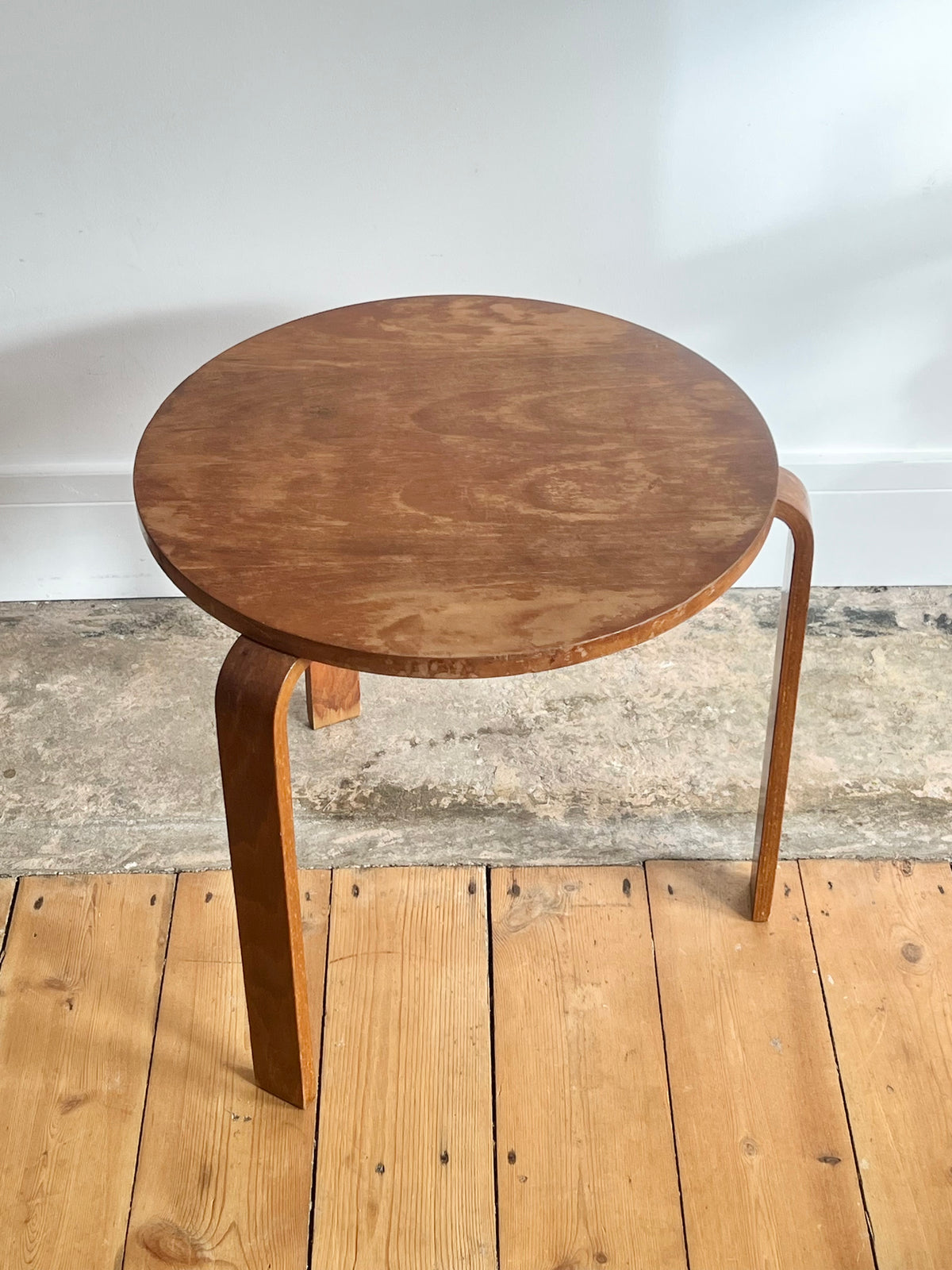 Vintage Mid Century Bentwood Alvar Aalto Style Side Table