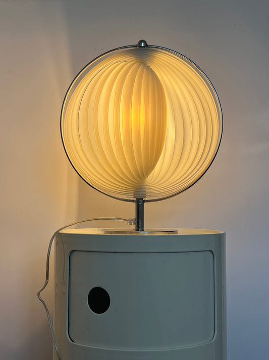 Mid Century White & Silver Moon lamp