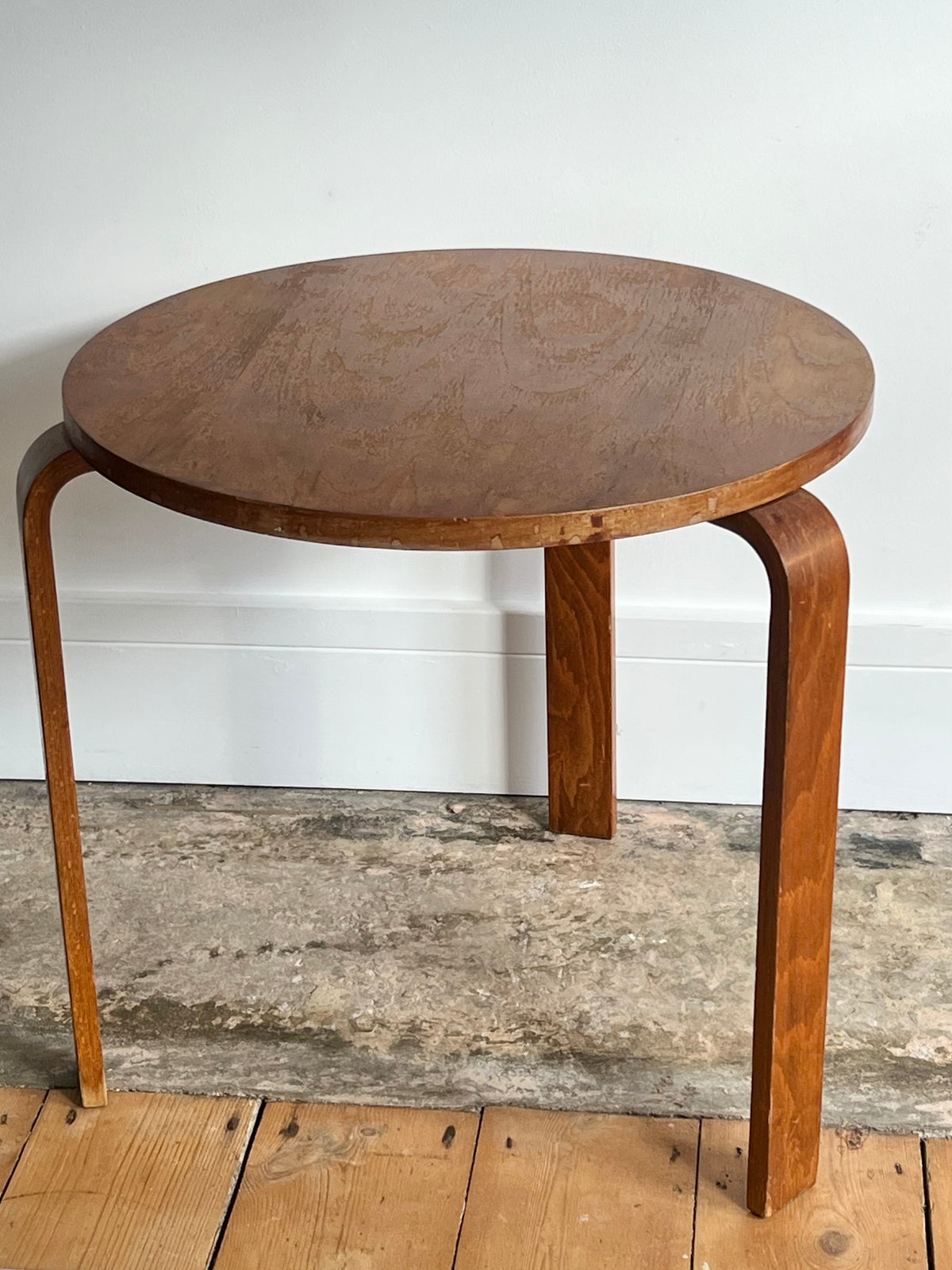 Vintage Mid Century Bentwood Alvar Aalto Style Side Table
