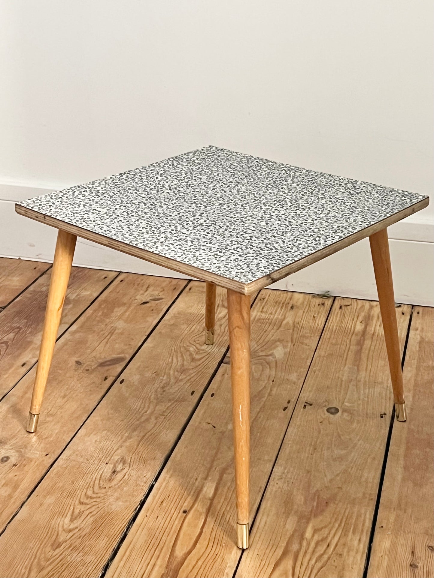 Vintage Mid Century Patterned Side Table/Plant stand