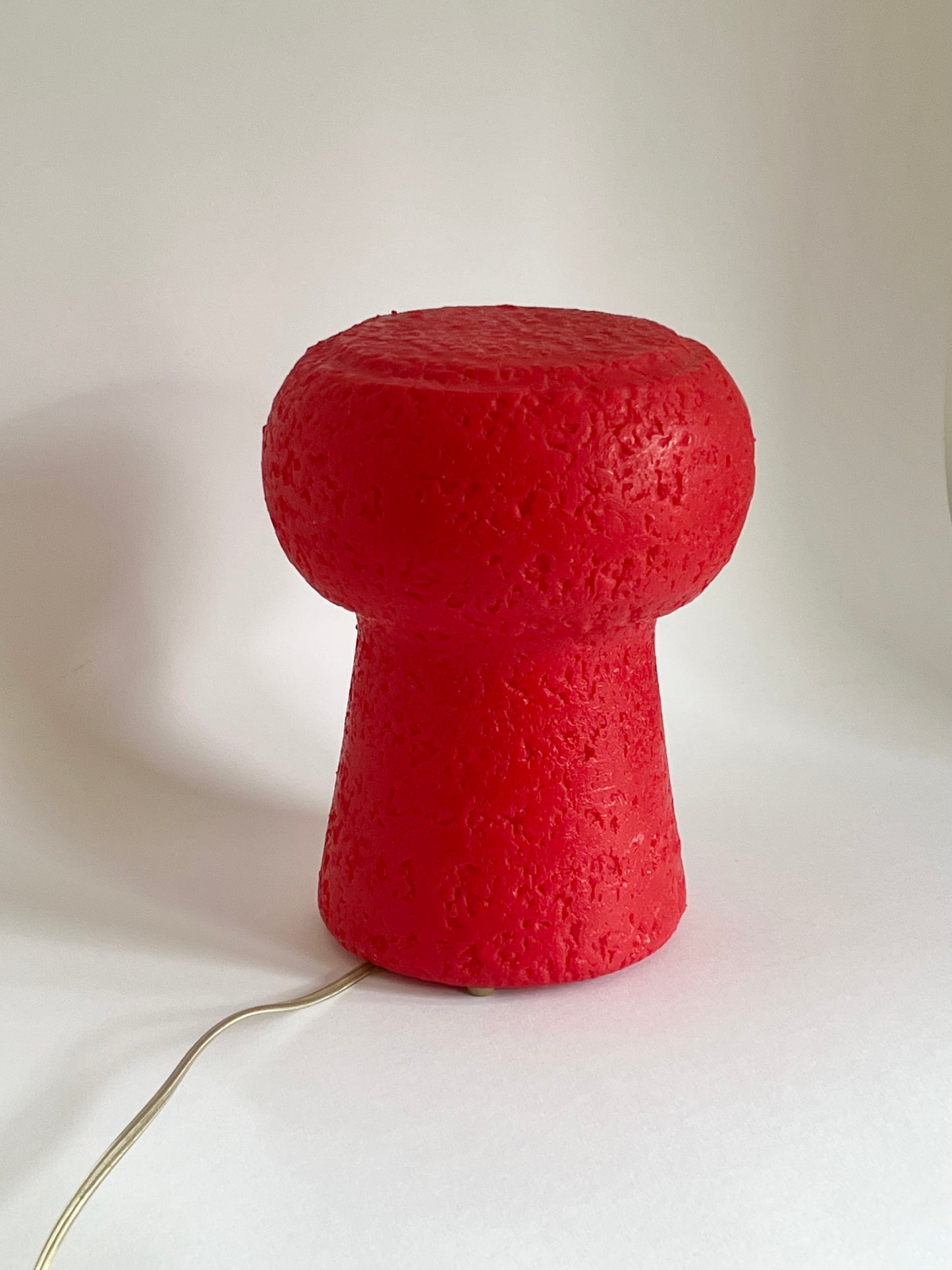 Mid Century Red Champagne Cork Lamp by Pierfrancesco Arnone