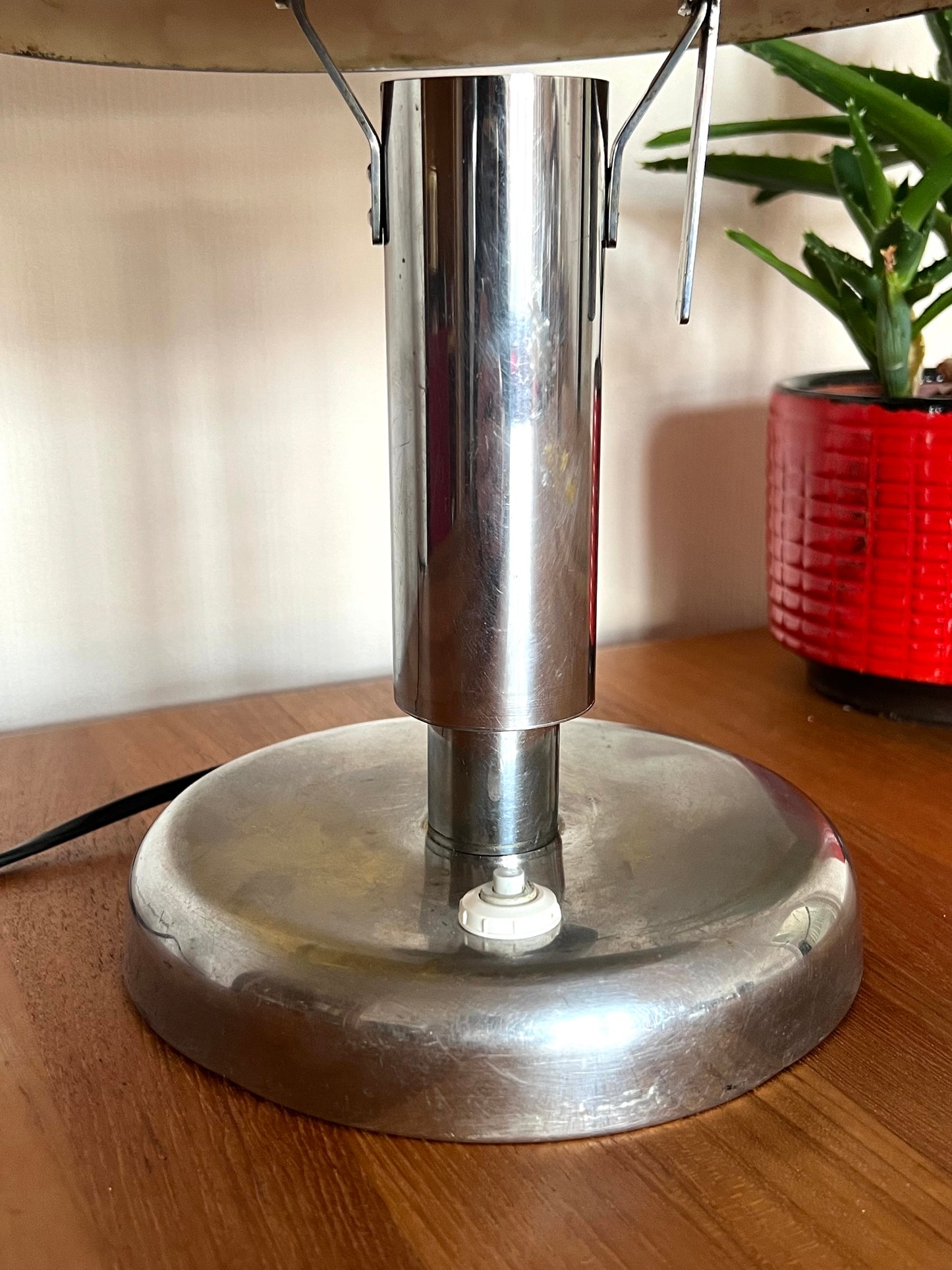 Reserved Art Deco Mid Century Chrome Mushroom Table Lamp